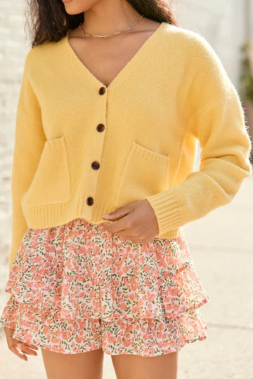 Yellow Long Sleeve Cardigan