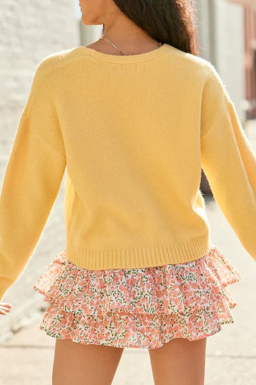 Yellow Long Sleeve Cardigan