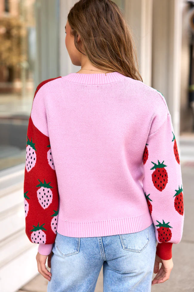 Pink And Red Strawberry Cardigan